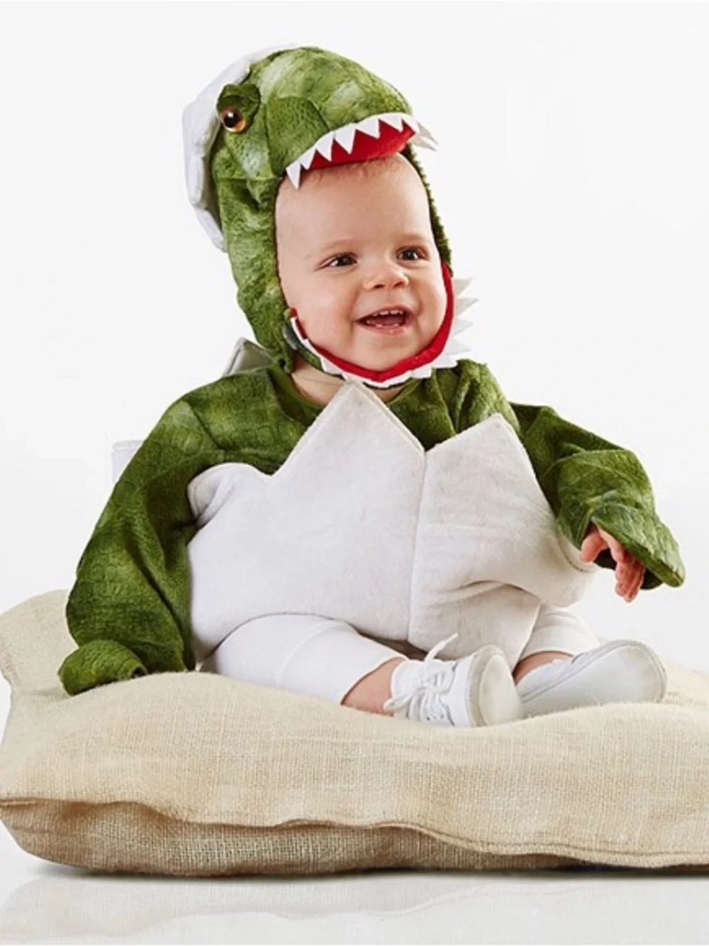 Pottery Barn Kids Baby Dinosaur Egg Halloween Costume Green Dino 6-12m NEW 2092 - Picture 4 of 4
